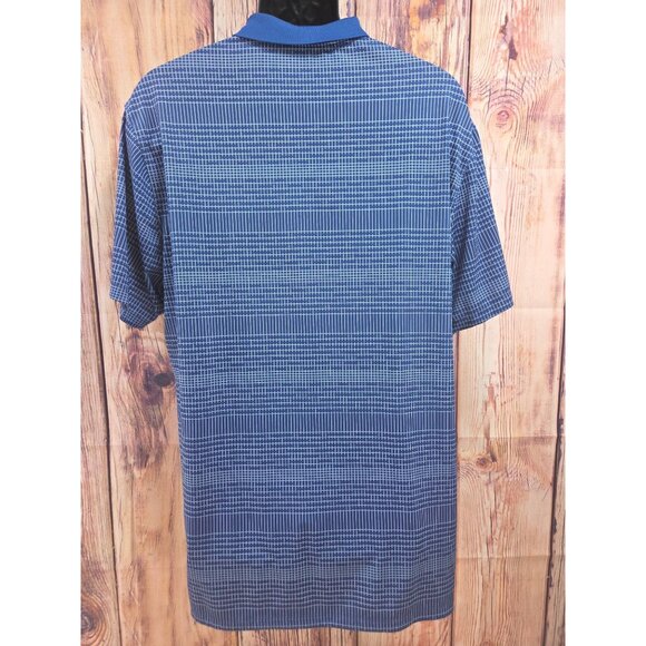 Nike Dri-Fit Mens Blue Polo Shirt Large Short Sleeve Button Collar Lightweight - Picture 2 of 7